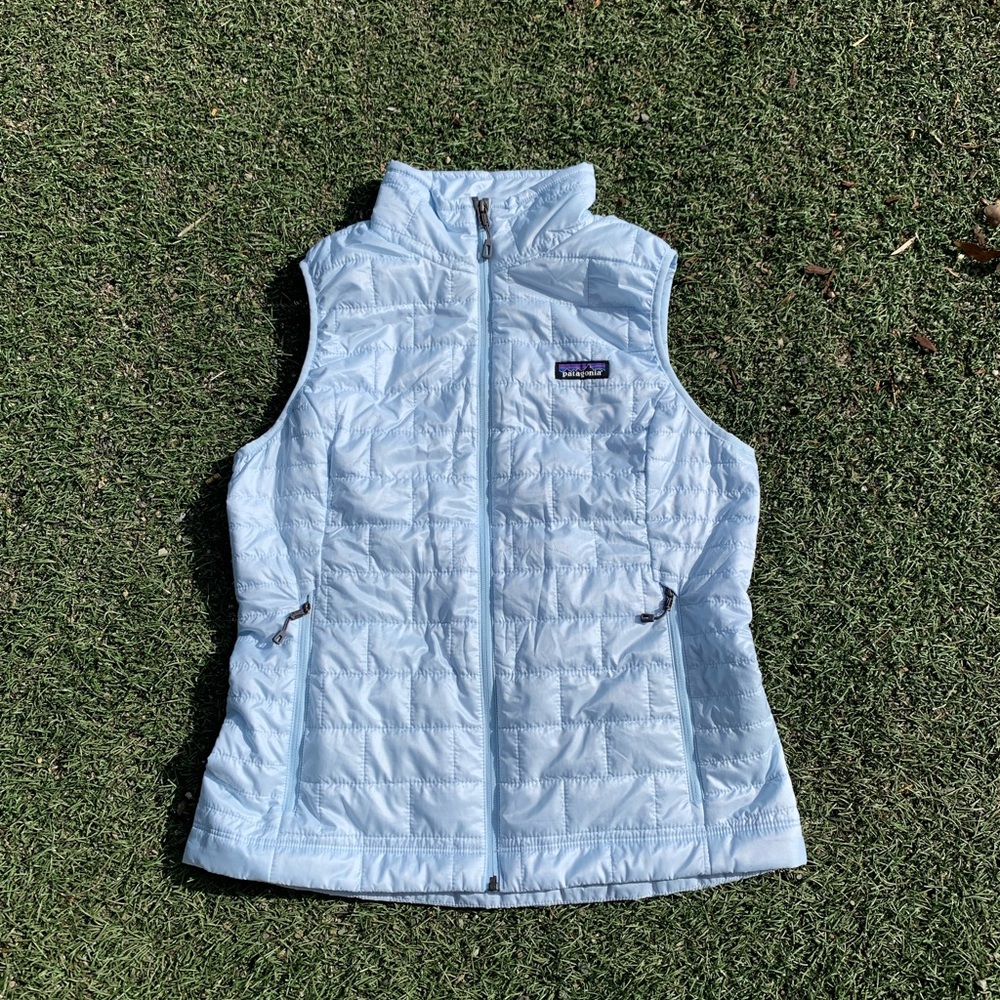 Womens Light Blue Puffer Vest